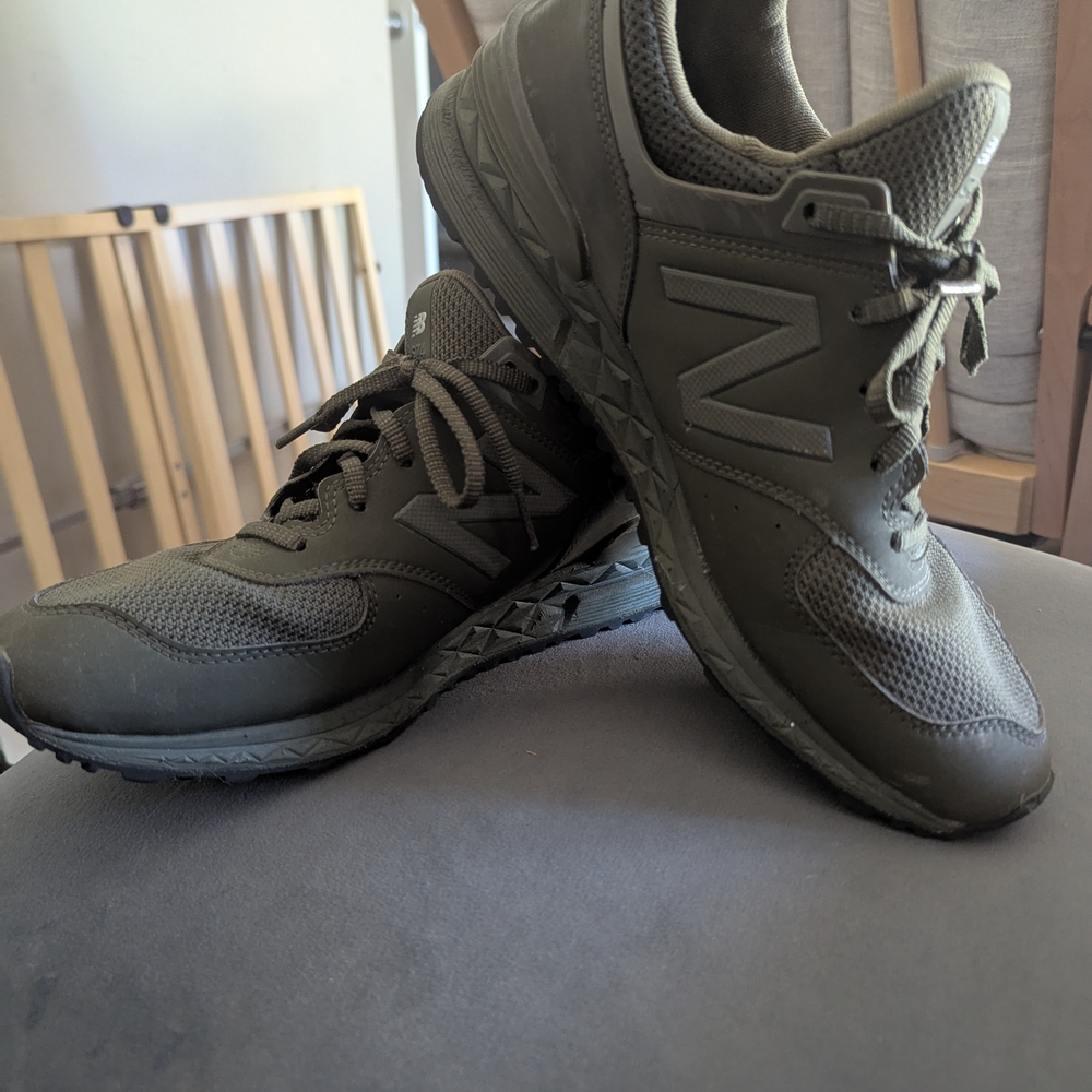 New Balance 574 Army Olive Athletic Shoes with Supportive Midsole